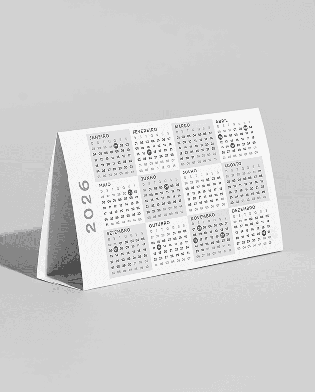 Display de Mesa com Calendário 2026: funcional e personalizável, organiza seu dia com estilo e adiciona charme à sua mesa.