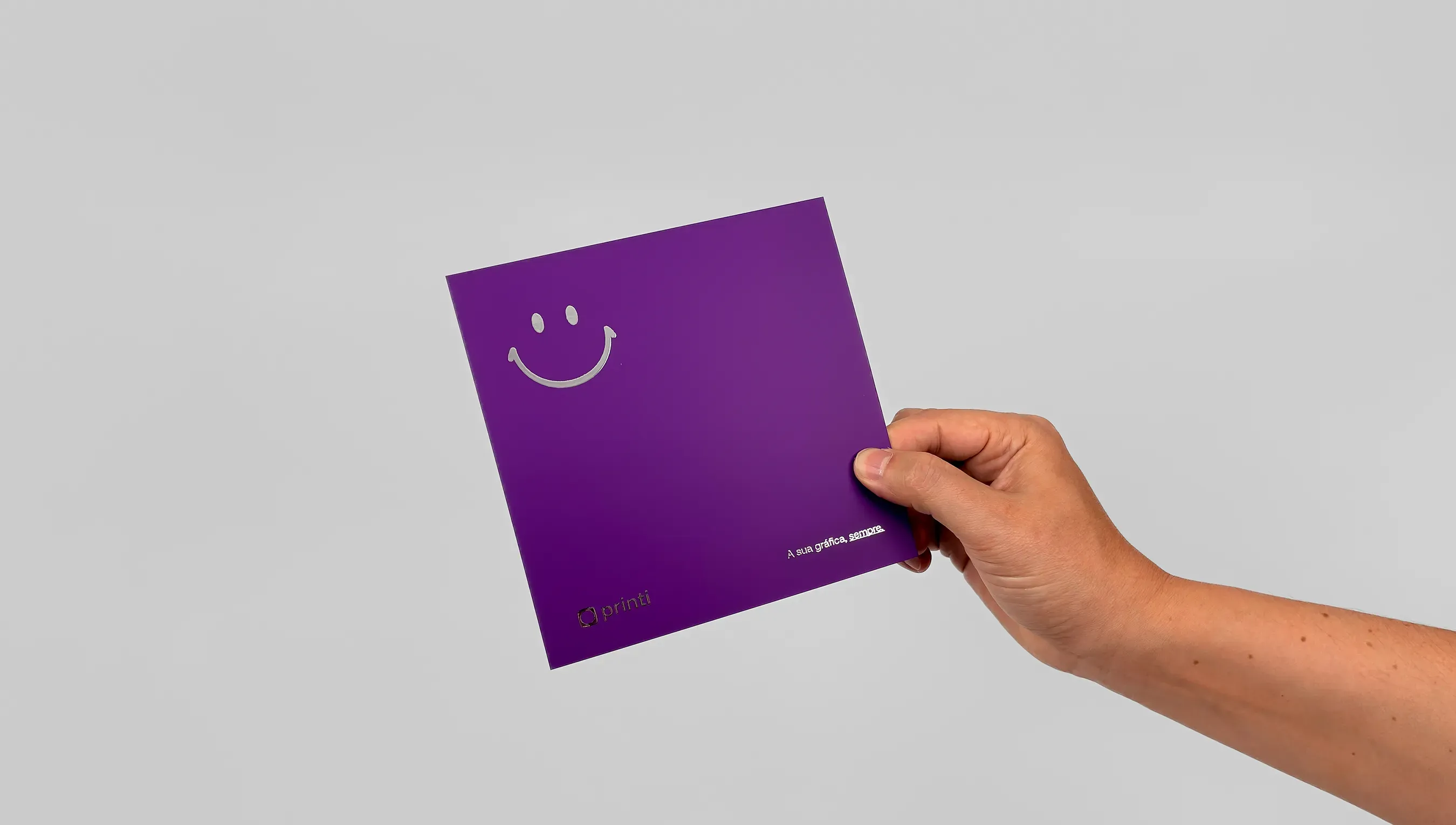 Cartão de agradecimento com hot stamping