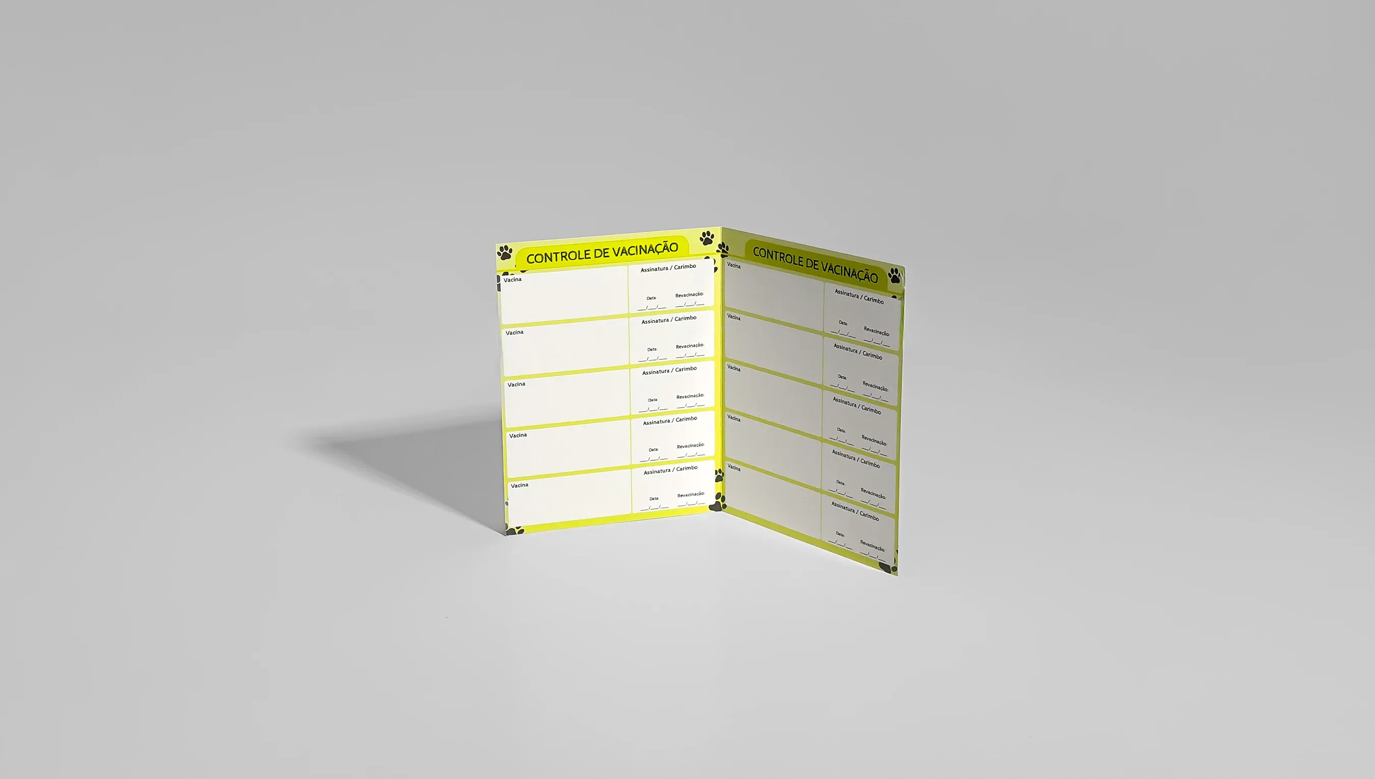 Carteira de vacinação pet personalizada