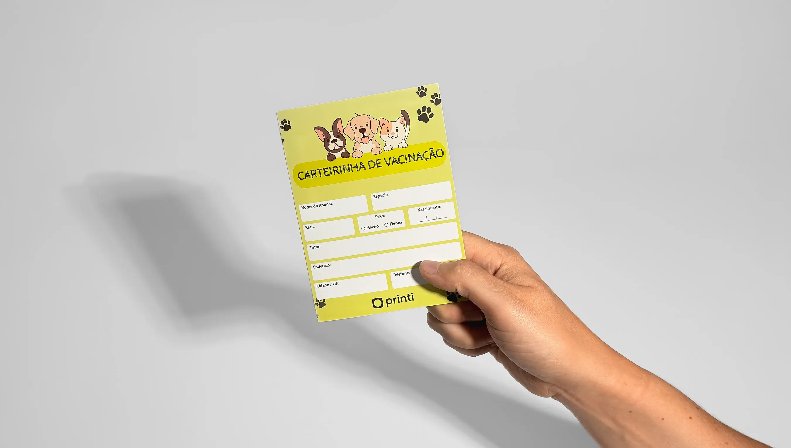 Carteira de vacinação pet personalizada