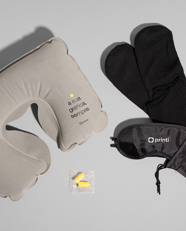 Kit Viagem personalizado com sua identidade visual. Ideal para brindes e divulgação.