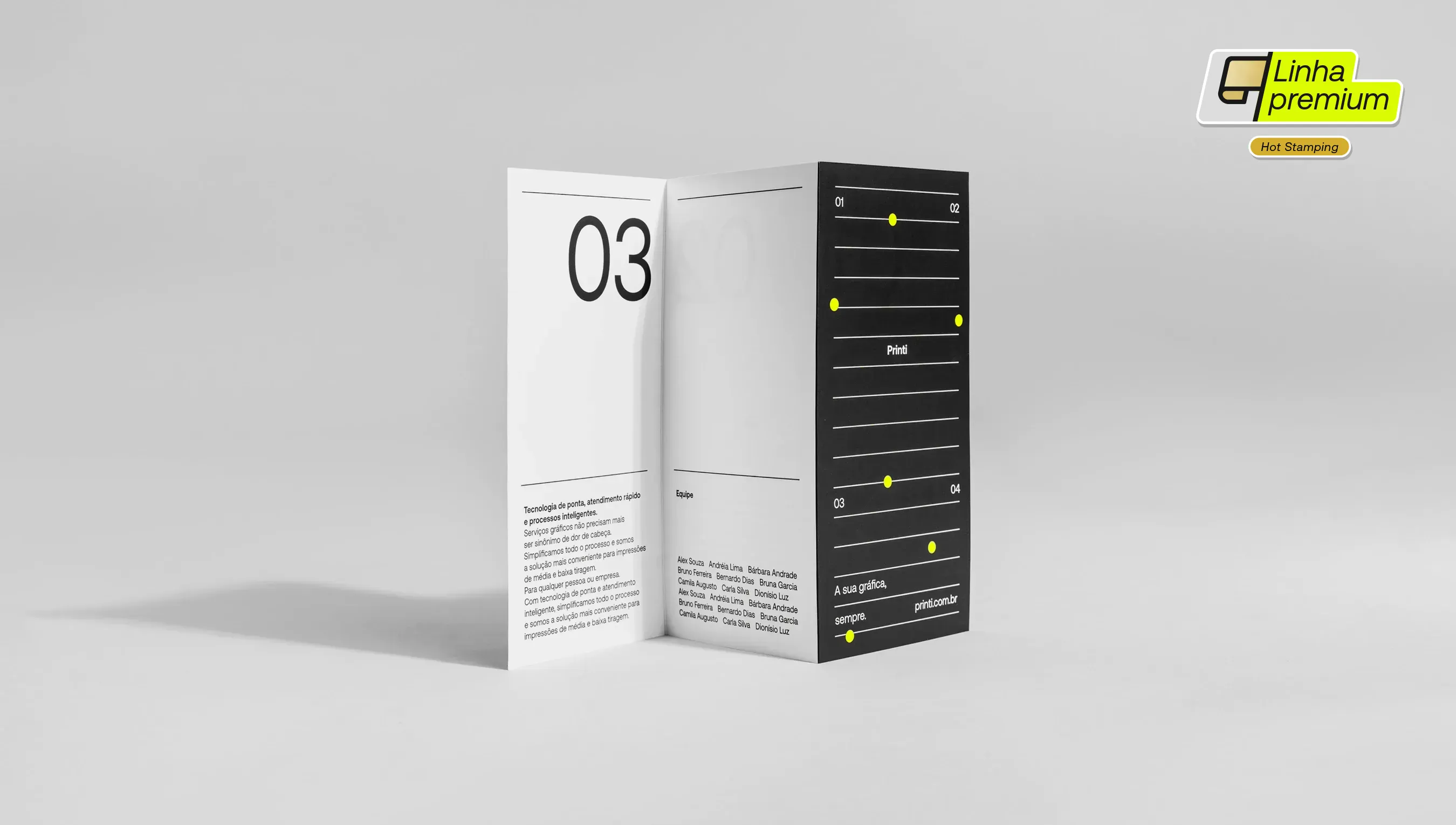 Folder duas dobras personalizado.
