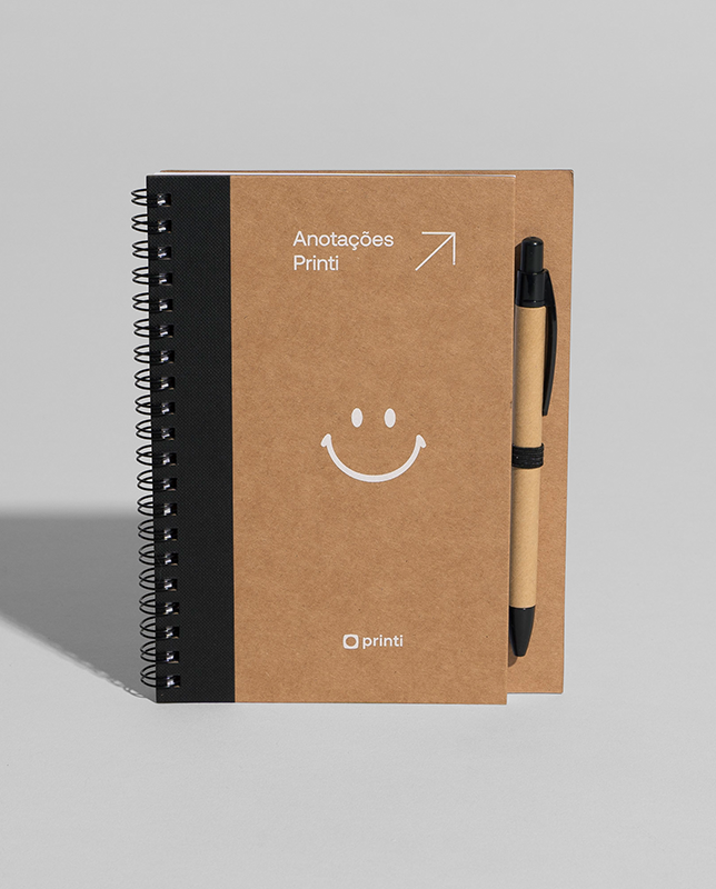 Caderno com Caneta Personalizado: funcionalidade e estilo. Ideal para uso diário, destacando sua marca com exclusividade e praticidade!