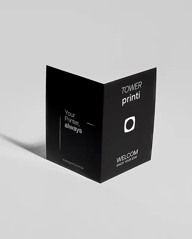 Porta cartão personalizado e funcional. Perfeito para hotéis e eventos.