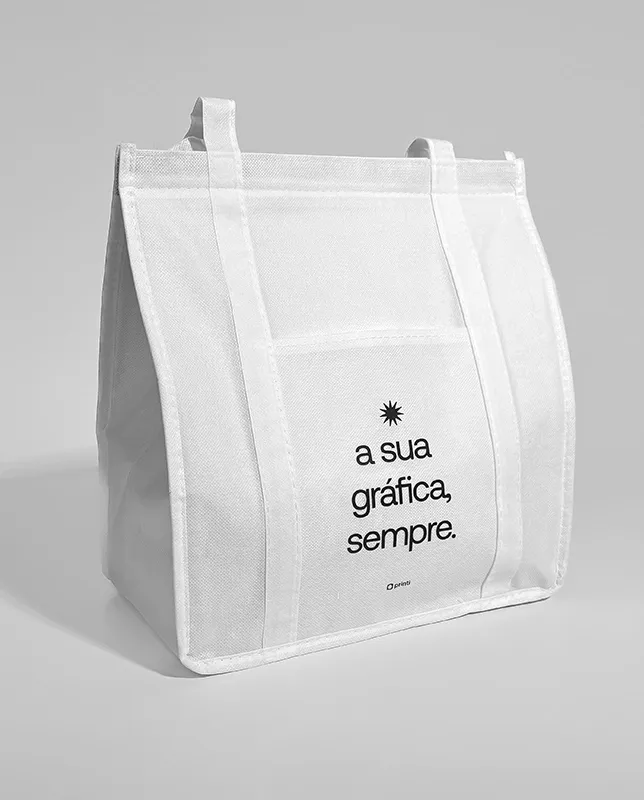 Sacola térmica personalizada, perfeita para eventos, clientes e brindes corporativos.