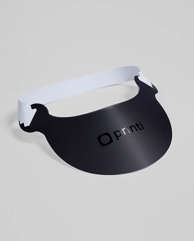 Viseira de papel leve e personalizada, ótima para divulgação em eventos e ações promocionais.