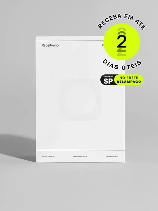 Bloco personalizado Printi em A4, A5 ou customizado, mínimo de 10 unidades, papel Reciclato, Offset ou Pólen Avena.