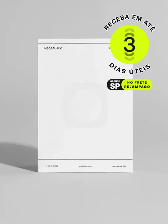 Bloco personalizado Printi em A4, A5 ou customizado, mínimo de 10 unidades, papel Reciclato, Offset ou Pólen Avena.