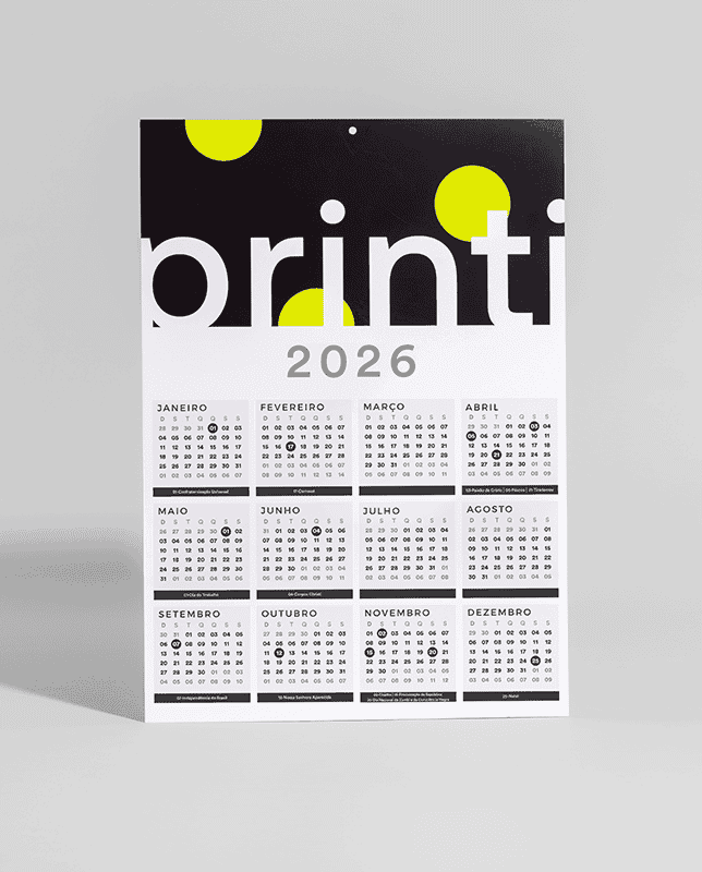 Calendário de parede de 2026 personalizado com design criativo, destacando sua marca e estimulando o trabalho diário.