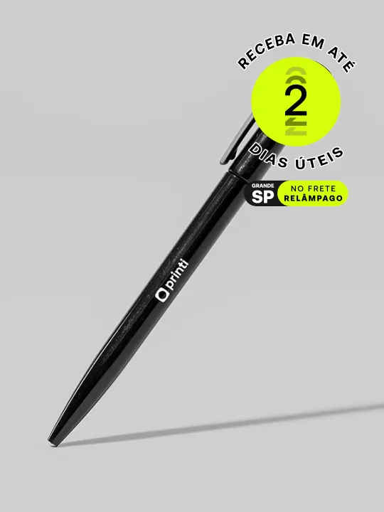 Caneta Plástica Sally: prática e personalizável, ideal para ações promocionais e eventos, destacando sua marca com eficiência.