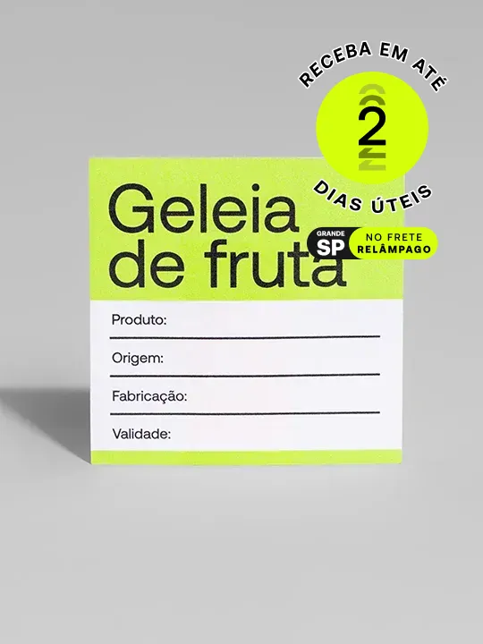Etiquetas personalizadas duráveis em vários tamanhos e materiais, ideais para identificação e promoção de marca na Printi.
