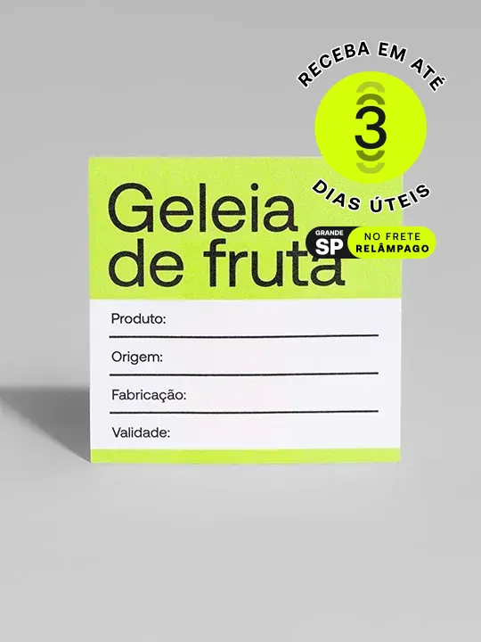 Etiquetas personalizadas duráveis em vários tamanhos e materiais, ideais para identificação e promoção de marca na Printi.