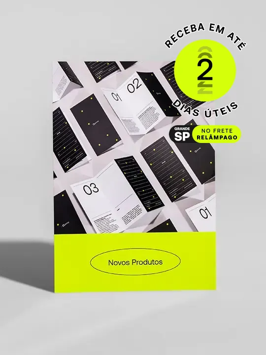 Panfletos personalizados com cores vibrantes e design criativo. Perfeito para campanhas promocionais e institucionais.