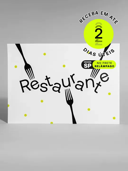 Papel bandeja: protege bandejas e comunica promoções em bares e restaurantes. Disponível em 4 materiais.