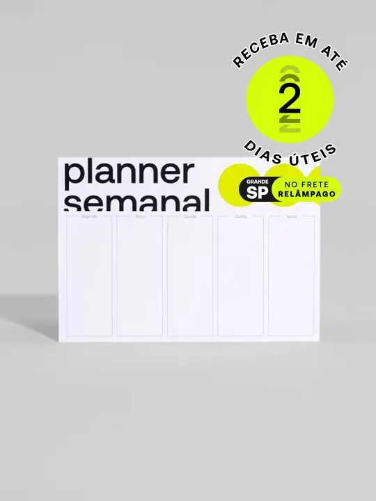 Personalize seu planejamento semanal com estilo, aumentando produtividade e focando em metas e desafios diários.