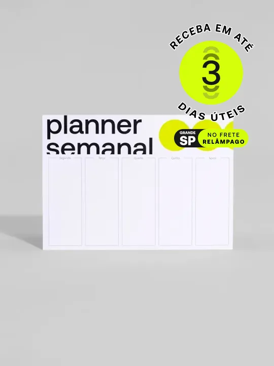 Personalize seu planejamento semanal com estilo, aumentando produtividade e focando em metas e desafios diários.