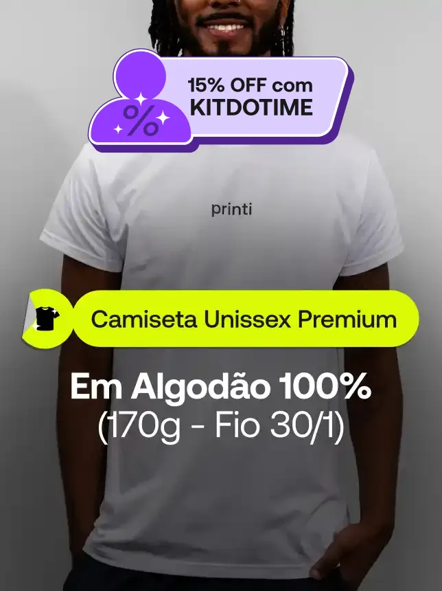 Camiseta Premium: Vários tamanhos, confortável e estilosa, ideal para uniformes, eventos ou uso diário.