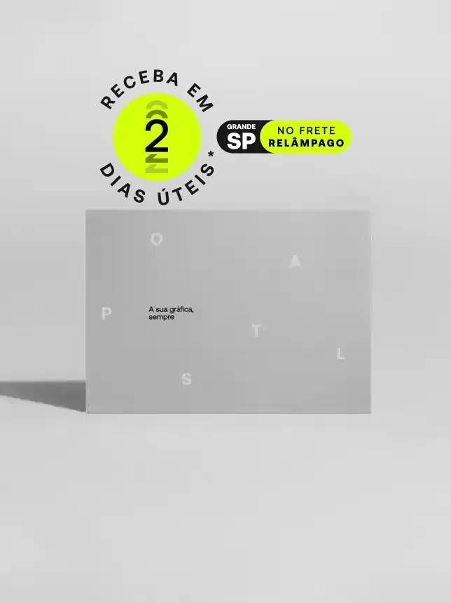 Cartões postais versáteis, com impressão de alta qualidade, baixo custo e formatos diferenciados para máxima exposição. *Confira as condições de entrega na descrição do produto.