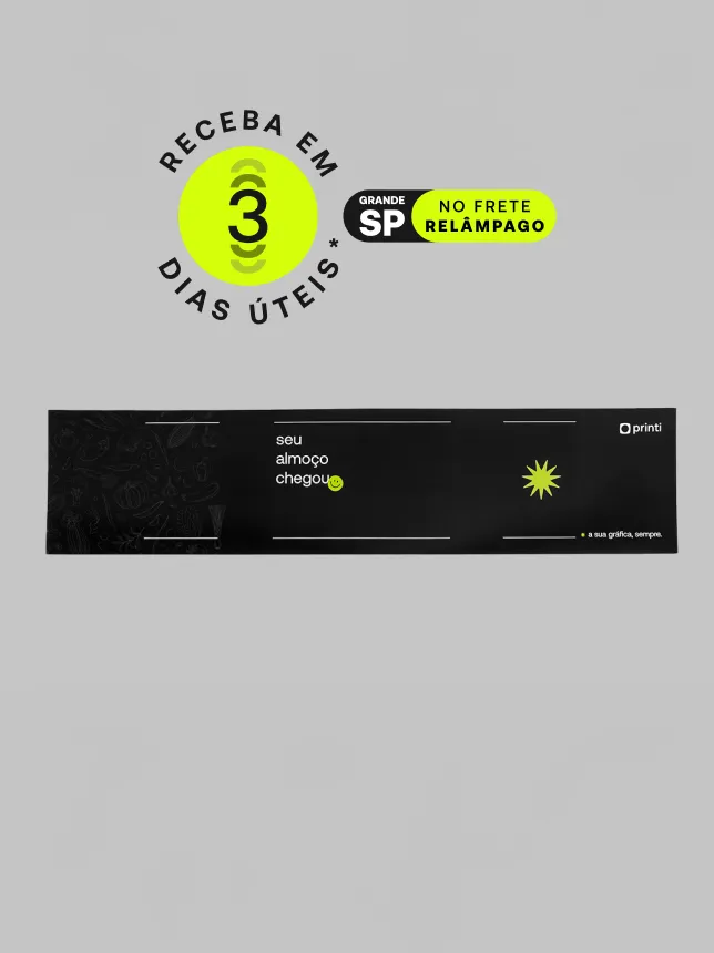 Cinta para marmita que adiciona estilo e funcionalidade ao seu delivery. Personalize com a Printi e surpreenda seus clientes! *Confira as condições de entrega na descrição do produto.