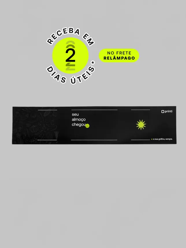 Cinta para marmita que adiciona estilo e funcionalidade ao seu delivery. Personalize com a Printi e surpreenda seus clientes! *Confira as condições de entrega na descrição abaixo.