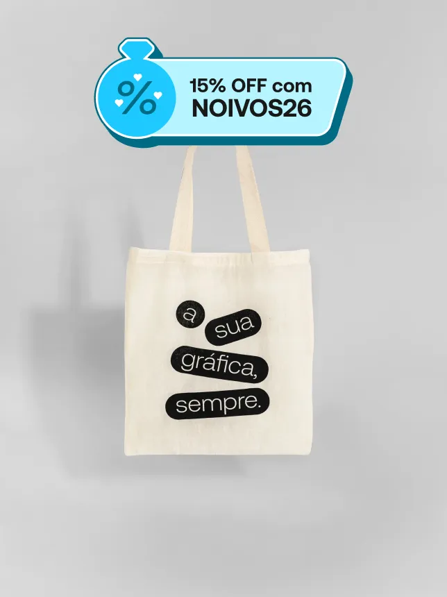 Ecobag sustentável em algodão cru 30x40 cm, personalizável, ideal para brindes empresariais e transporte de produtos.