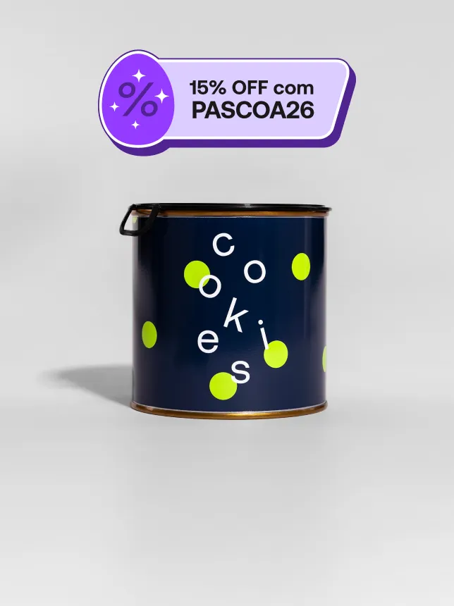 Lata metálica personalizada disponível em 5 tamanhos e cores, perfeita para armazenar alimentos, café, bebidas e outros produtos.