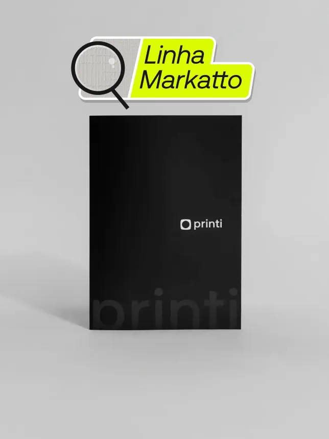 Pasta Markatto com papel nobre e acabamento elegante. Transmita profissionalismo e cuidado nos seus materiais.