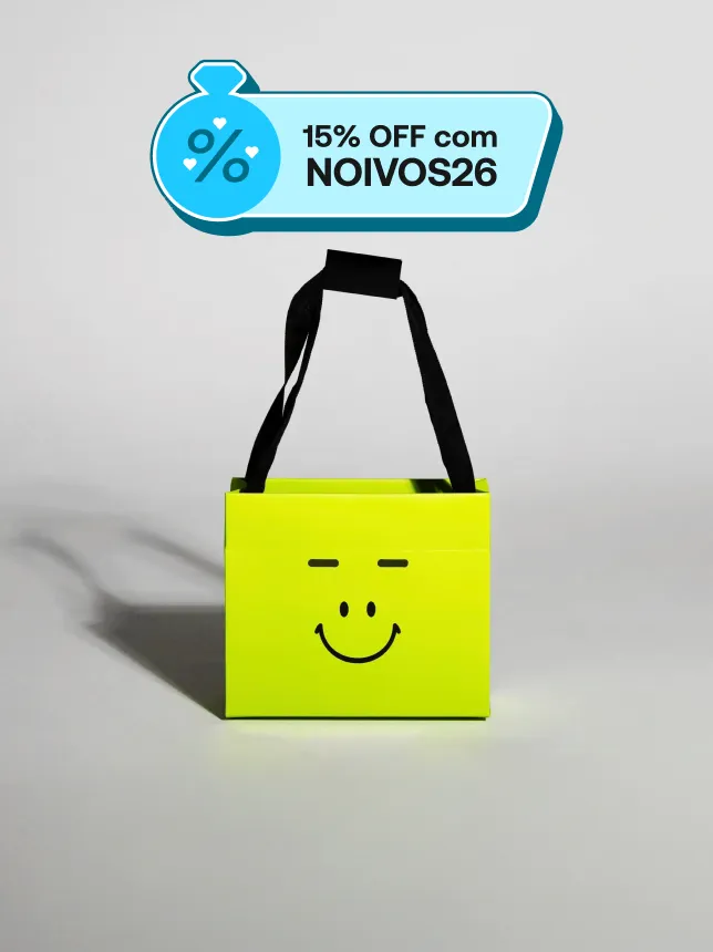 Sacola Teepee da Printi: sustentável, sem cola, montagem fácil, impressão dupla, personalizável, versátil e resistente. Atenção: diferente das sacolas comuns, a Sacola Teepee é enviada desmontada.