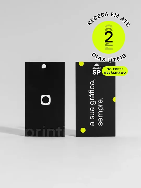 Tag retangular para identificação e promoção de sua marca com qualidade.